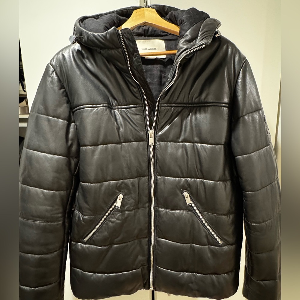 Zadig & Voltaire leather puffer jacket